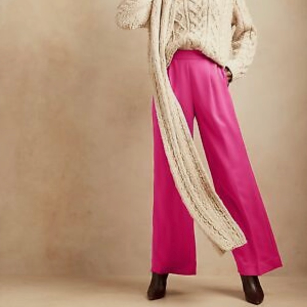Banana Republic Fuchsia Pink Wide Leg Pants